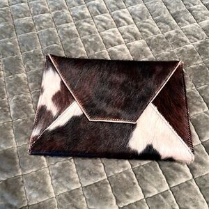 Elegant Brown and White Clutch